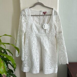 STAUD Beth dress white lace mini new with tags
